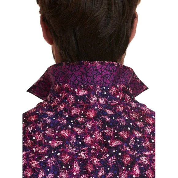 Robert Graham Men's Space Travel Classic Long Sleeve Stretch Woven Shirt Small - Picture 3 of 4